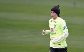 David Luiz durante los entrenamientos de la selección brasileña.