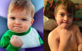 Sammy Griner es el niño detrás de este meme. La foto fue tomada por su padre cuando el pequeño tenía 11 meses y su madre la colgó en su perfil del Flickr. La foto de su hijo con el puño cerrado y los labios muy apretados, en un gesto que parece claramente la celebración de un logro se hizo muy popular y viral. El pequeño ahora tiene 10 años.