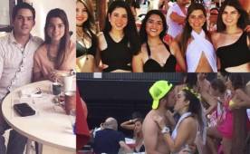 #LadyCoralina junto a su ex pareja, en otra con sus amigas de la Despedida de Solteras y abajo con el hombre que pasó su fiesta.