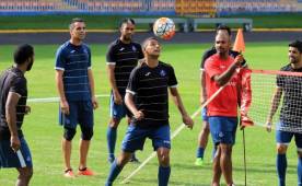 Motagua entrenó esta tarde en el Nacional previo a su partido ante los aztecas.
