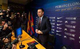 El presidente del Barcelona, Josep María Bartomeu brindó hoy conferencia de prensa.