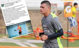 El portero del Motagua Harold Fonseca dedicó un mensaje de despedida a la afición del Juticalpa. Foto Ronald Aceituno