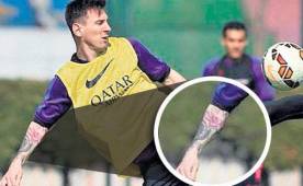 Messi comenzó con un tatuaje dedicado a su madre y otro a su hijo Thiago.