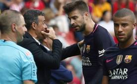 Piqué asegura que en el Barcelona no se dan por vencido, pues aún queda mucha liga por delante. Foto EFE.