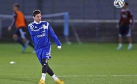 Lionel Messi entrenando con la Albiceleste que dirige Gerardo Martino.