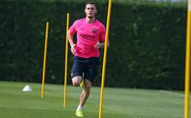 Thomas Vermaelen ha estado entrenando con sus compañeros pero siempre con trabajos específicos.