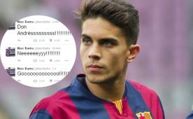 Marc Bartra no ha contenido su alegría en Twitter tras el gol de Suárez, Neymar e Iniesta.