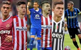 Manuel Lanzini, Luciano Vietto, Ramiro Funes Mori, Angel Correa, Paulo Dybala y Mauro Icardi.