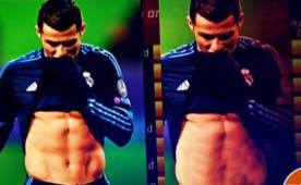 Esta es la foto que circula en las redes: A la derecha las abdominales reales y la siguiente luciendo gordo.