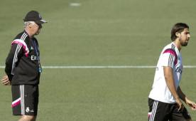 Khedira no realizó el entrenamiento con el Real Madrid.