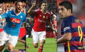 Suárez es tercero del ránking, por detrás de Higuaín y Jonas.