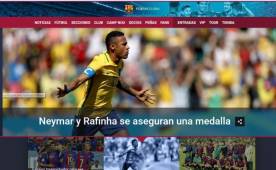 La página oficial del Barcelona destaca la clasificación de Brasil y Neymar a la final de Juegos Olímpicos.