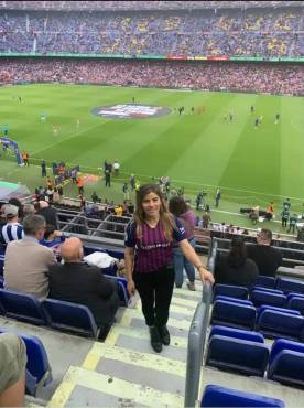 La hondureña ha podido asistir a varios partidos del Barcelona gracias a la familia de Luis Enrique.
