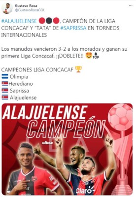Prensa internacional sobre Alajuelense y López luego de ganar la Liga Concacaf: 'Ruge el León de Centroamérica'