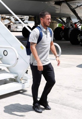 La selfie de Florentino, el abrazo de Hazard y el gesto de Sergio Ramos: Así viajó el Real Madrid a Houston