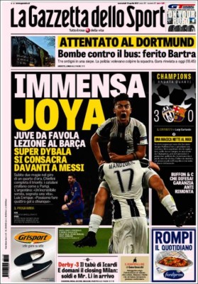 Juventus y Dybala pegan primero; Borussia Dortmund sufrió tremendo susto