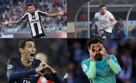 Los crack´s del fútbol mundial no dejaron pasar la oportunidad para saludar a sus parejas.