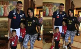 Los pequeños Iker y Josseline hijos de José Calderón llegaron a darle apoyo a su padre antes del duelo ante Honduras.