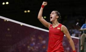 Los fotógrafos en Río captaron el momento del grito de Marín tras ganar un punto.