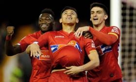 El tico celebró a lo grande la anotación ante el Valencia.