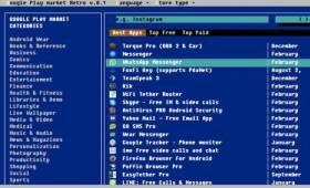 Así se verían la Google Play Store si hubiese existido en los años 80.