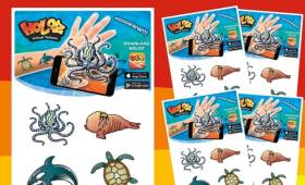 Los Holoz se comercializan en packs de 4 unidades, se pegan en la piel con agua y mostrarán información extra al enfocarlos con la app para móvil HOLOZ, disponible de forma gratuita para android y iPhone.