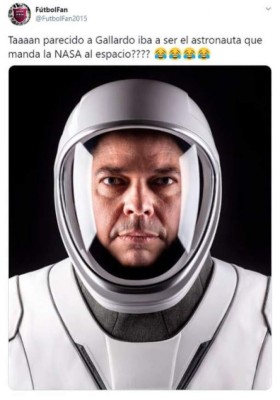 Memes del parecido de Gallardo, DT de River Plate, con un astronauta de la misión de la NASA