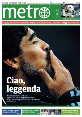 'D10s ya está en el cielo': Las portadas del mundo el día después de la muerte de Diego Maradona