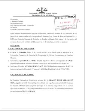 Comisión de Disciplina reduce el castigo a Bryan Moya y lo habilita para el Clásico contra Motagua