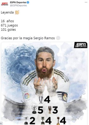 Ramos ya se pronunció: Medios y personajes de fútbol despiden en halagos al español del Real Madrid