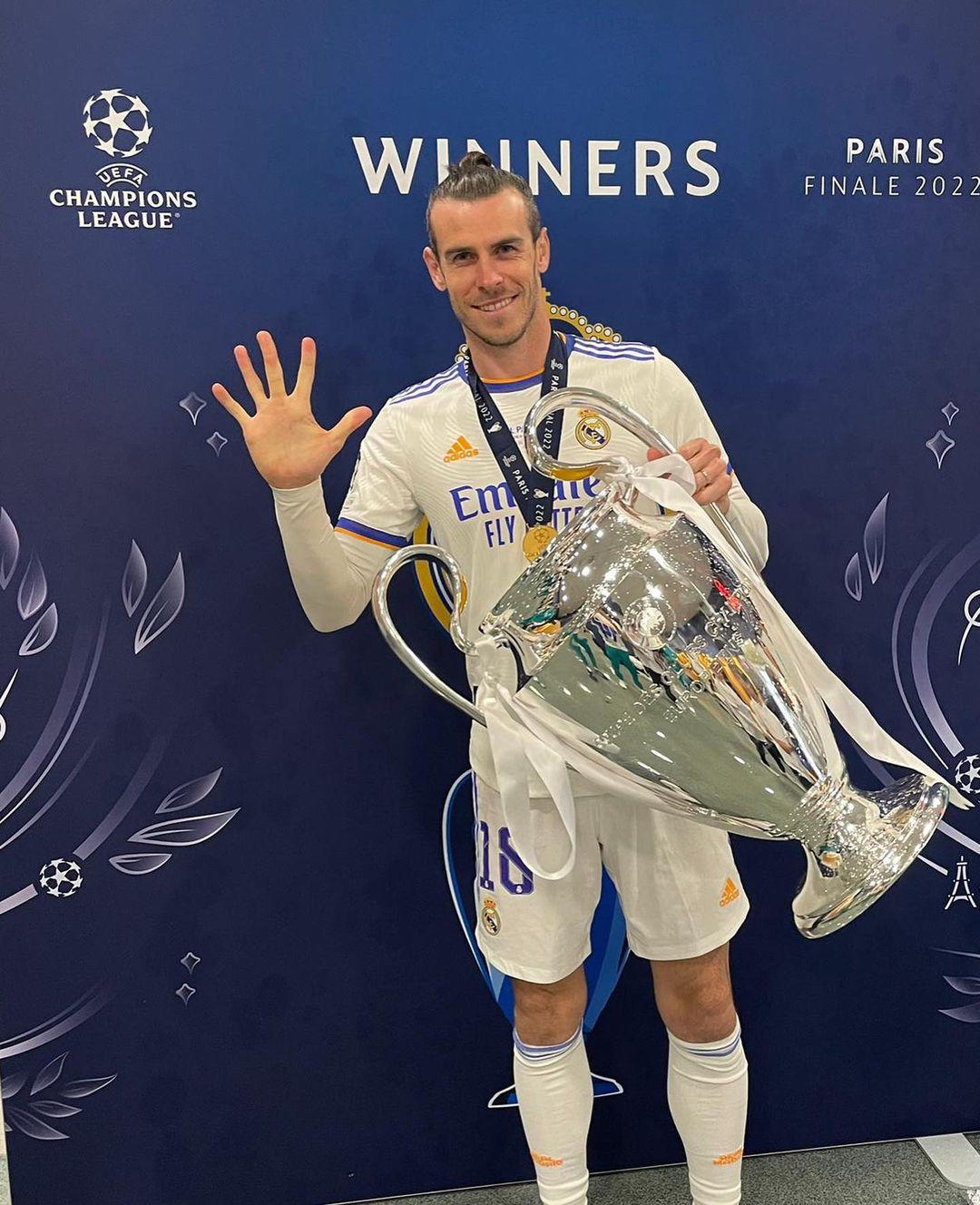 Gareth Bale ganó la Champions en 2014,2016,2017,2018 y 2022.