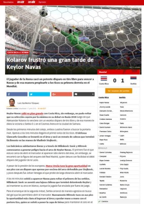 Prensa de Costa Rica: 'Se apaga la ilusión de los octavos en Rusia'