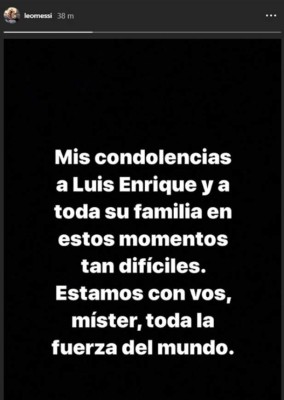Los mensajes para Luis Enrique tras la muerte de su hija: ''Míster, lo siento en el alma''