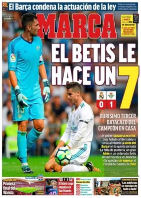 Locura: Así amanecieron las portadas tras la dura derrota del Real Madrid frente al Betis