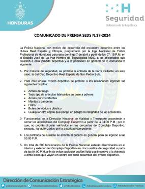 Las prohibiciones y los 600 policías que blindarán el estadio Nacional para el choque: Olimpia-Real España