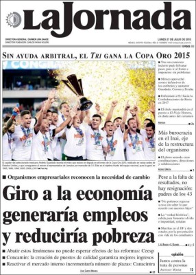 Portadas en México destacan el poco brillo de su Copa Oro