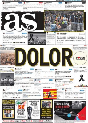 Las impactantes portadas en el mundo tras atentado en Barcelona