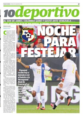 Las portadas de los diarios centroamericanos y del mundo sobre la jornada de eliminatoria