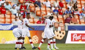 Alphonso Davies festeja su gol ante Costa Rica el pasado martes en el BBVA Compass de Houston. (EFE)