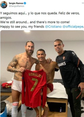 No se vio del Portugal-España: 'Fotón' de Sergio Ramos y Cristiano Ronaldo con regalo incluido