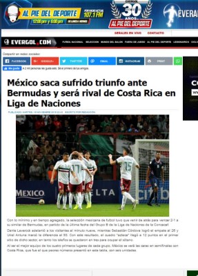 Prensa califica de 'terrorífico' y 'ridículo' el triunfo de México sobre Bermudas