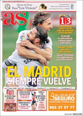 'Un atraco clásico': Las portadas el día después del polémico triunfo del Real Madrid ante Barcelona&nbsp;&nbsp;&nbsp;
