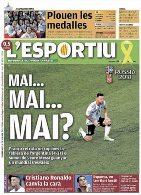 Las portadas de los diarios del mundo tras la eliminación de Messi y Cristiano de Rusia