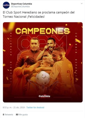 Lo que dicen los medios tras el título de Herediano ante Alajuelense