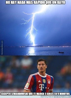 Lewandowski provoca lluvia de memes al anotar cinco goles en nueve minutos