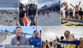 Minutos de mucha tensión se vivieron en Copacabana cuando seguidores de Boca Juniors llevaban a cabo una fiesta y fueron atacados por la hinchada local.