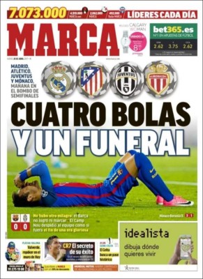 Barcelona no logró la remontada; Madrid, Juventus, Atlético y Mónaco a semis de la Champions.