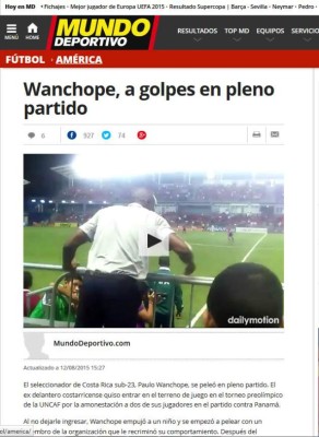 Escándalo de Paulo Wanchope le da la vuelta al mundo