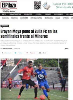 Así resaltan los medios de Venezuela el buen momento de Bryan Moya