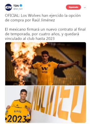 Lo que dice la prensa mundial sobre el fichaje de Raúl Jiménez: 'Histórico'